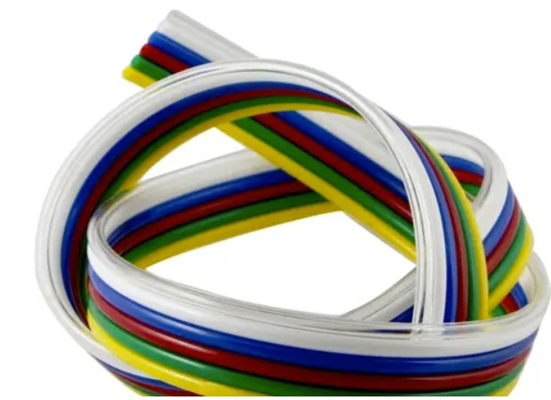 Fre-Thane 95A Multi-Colored Ribbon PUR Tubing, 1/8" OD x .066" ID, Six Tube