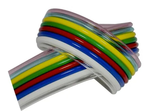 Fre-Thane 95A Multi-Colored Ribbon PUR Tubing, 1/4" OD x .160" ID, Eight Tube