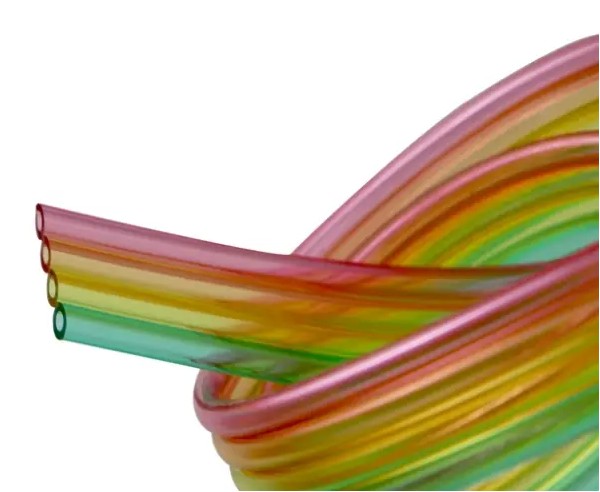 Fre-Thane 85A Multi-Colored Ribbon PUR Tubing, 1/8" OD x .066" ID, Quad Tube