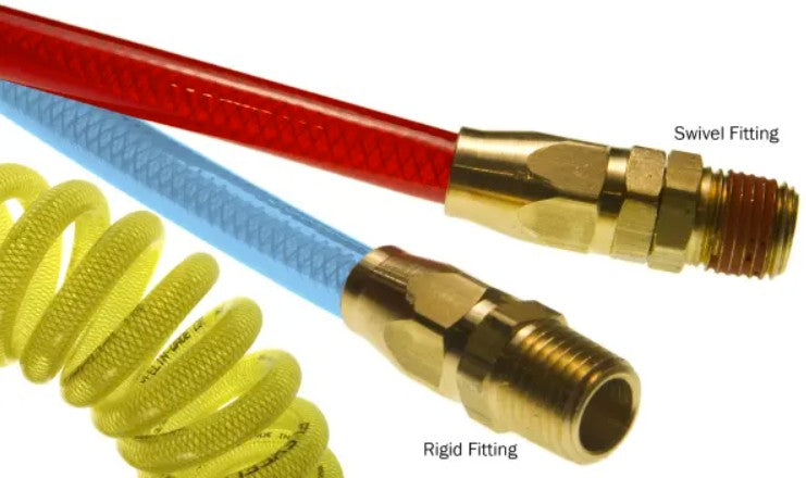 Flexeel Coiled Polyurethane Hose, 3/8" OD x 1/4" ID, NO Strain Relief
