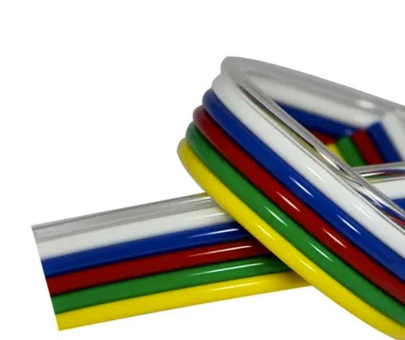 Fre-Thane 95A Multi-Colored Ribbon PUR Tubing, 1/4" OD x .160" ID, Six Tube